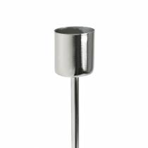 Artikel Ljusstake av metall för koniska ljus silver Ø2,2cm H28cm 2st