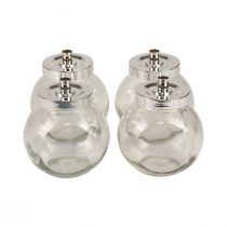 Artikel Ljusstake glas metall ljusstake silver Ø10,5cm 4 st