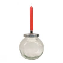 Artikel Ljusstake glas metall ljusstake silver Ø10,5cm 4 st