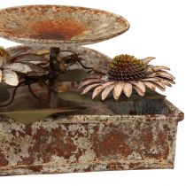 Artikel Ljusstake metallhjärta med blommor värmeljushållare vintage rost 14×13cm