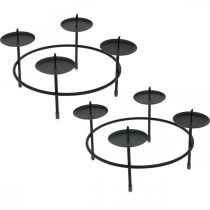 Artikel Ljusstake för 4 ljus svart metall adventskrans Ø18,5cm 2st