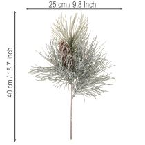 Artikel Konstgjord tallgren med kottar, vinterig, 40 cm