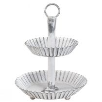 Artikel Tårtställ Shabby Chic metall vit 2 våningar Ø16,5cm