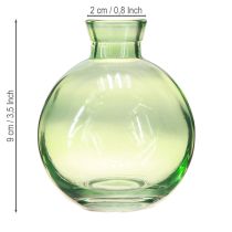 Artikel Små glasvaser, lökformade minivaser, gröna, Ø7,5 cm, H9 cm, 6 stycken