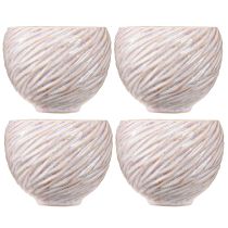 Artikel Små keramikskålar i rosa spiraldekor Ø9cm 4st