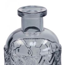 Liten glasvas vas diamantmönster glas blågrå H12,5cm 6st