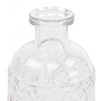 Liten glasvas vas diamantmönster glas transparent H12,5cm 6st
