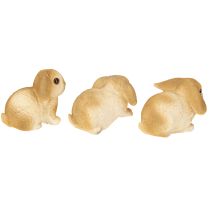 Artikel Liten påskhare Dekoration Bunny Polyresin 9×6×6,5cm 3st