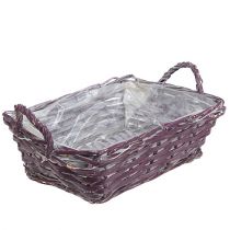 Fyrkantig korg 29cm x 23cm H10cm mörk lila
