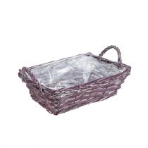 Korg kvadratisk lila 25 cm x 18 cm H10cm