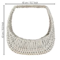 Artikel Korg med handtag, flätad korg, tvättad grå, H43/34/27cm, set om 3