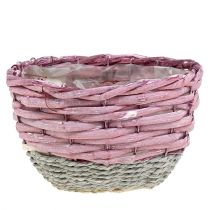 Korg rund set om 3 Ø14cm - 24cm rosa, natur