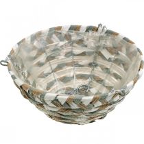 Artikel Växtkorg för upphängning, blomkorg flätad vit, grå, natur H16cm Ø30cm