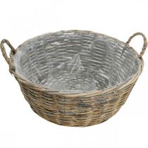 Artikel Stor rottingkorg med handtag, naturvit, XL-planter i lantlig stil, dekorativ korg för växter och förvaring, Ø51cm