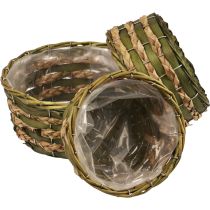 Korg växtkorg flätad grön 30×24/26×20/22×15cm set om 3