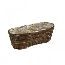 Korg för plantering, blommig dekoration, korg av naturträ L35cm 11,5cm