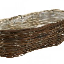 Korg för plantering, blommig dekoration, korg av naturträ L35cm 11,5cm