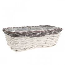 Dekorkorg vit, brun växtkruka tvåfärgad 32×13,5×9,5cm