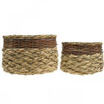 Artikel Flätad korg Naturlig flätad växtskål Naturlig L30/22cm H20/17cm Set med 2
