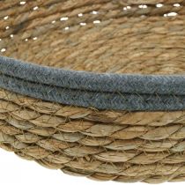 Artikel Rund korgbrickset, naturfärgad, flätade växtskålar och dekorativ bricka, 3-delat set Ø33/30/25cm H8/7cm