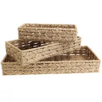 Artikel Korgbricka dekorativ brickkorg naturlig 41/33/25cm set om 3