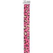 Artikel Dekorativt band, leopardmönster, rosa, rullband för presentinslagning och pyssel, 10 mm, 100 m