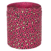 Artikel Dekorativt band, leopardmönster, rosa, rullband för presentinslagning och pyssel, 10 mm, 100 m