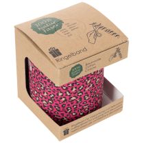 Artikel Dekorativt band, leopardmönster, rosa, rullband för presentinslagning och pyssel, 10 mm, 100 m