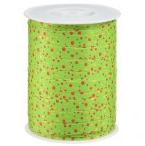 Artikel Curlingband presentband grönt med prickar 10mm 250m