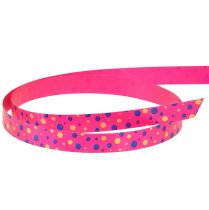 Artikel Curlingband presentband rosa med prickar 10mm 250m