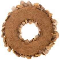 Artikel Trädsvampkrans, naturlig färg, för dörr- eller väggdekoration, 37 cm