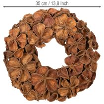 Artikel Torkad lotuskrans, dekorativ dörrkrans, 35 cm