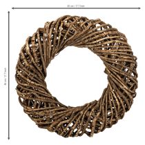 Artikel Dekorativ krans gjord av naturliga grenar, rottingkrans, rund, stor, 45 cm.