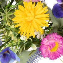 Artikel Konstgjord vårblomskrans för ytterdörrsdekoration, 30 cm