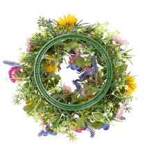 Artikel Konstgjord vårblomskrans för ytterdörrsdekoration, 30 cm
