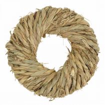 Halmkrans flätad Ø19cm mini deco krans naturlig dörrkrans