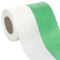 Artikel Moiré-kransband 125 mm x 25 m i grönt och vitt, taftvävt band, nationalband, dekorativt band