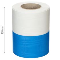 Artikel Moiréblått och vitt kransband 125 mm – Högkvalitativt sorg- och dekorationsband, nationellt band med elegant utseende, 25 m rulle