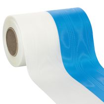 Artikel Moiréfärgade blå och vita kransband, 150 mm