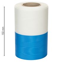 Artikel Moiréfärgade blå och vita kransband, 150 mm