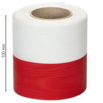 Artikel Moiré vitröda kransband 100 mm