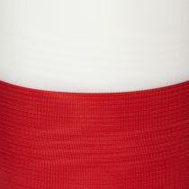 Artikel Vitt och rött moiréband med krans, 125 mm - sorgband, dekorationsband, rosettband, festband, 25 m rulle