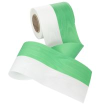 Artikel Grönt och vitt moiréband med krans, 100 mm x 25 m - nationellt band, taftband, rosettband, dekorativt band