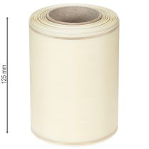 Artikel Krämfärgat kransband med guldkant, supersatin, 125 mm brett, 25 m långt - Vattentätt, perfekt för datorutskrift och miljövänligt