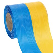Artikel Blått och gult moiréband, 100 mm, nationellt band, klubbband, dekorativt band, festligt sorgband, acetat