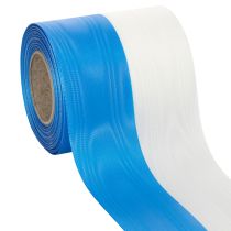 Artikel Moiréblått och vitt kransband, 100 mm dekorativt taftband