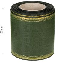 Artikel Kransband moiré mörkgrönt 100mm dekorativt band taftband