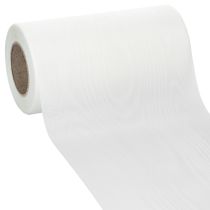 Artikel Vitt kransband för begravningsblomster, 175 mm brett, 25 m långt, högkvalitativt acetatband