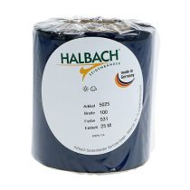 Artikel Blått satinband med krans, 100 mm x 25 m, sorgband, dekoration, miljövänlig