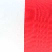 Artikel Kransband moiré vit-röd 125 mm
